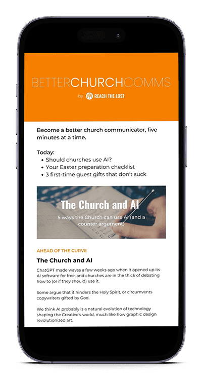 Better church communications logo newsletter on iphone